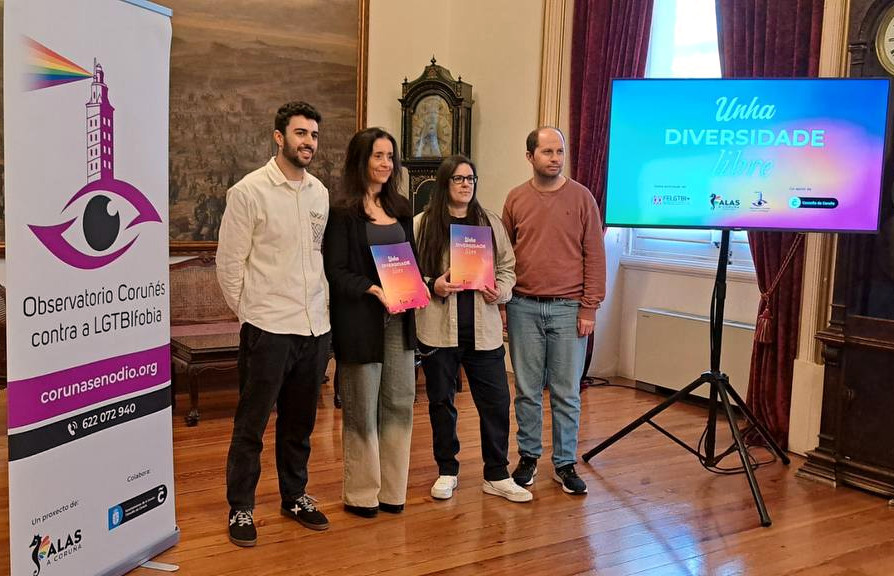 Presentación de los resultados del informe 2023 Observatorio Coruñés contra a LGTBIfobia en el ayuntamiento de A Coruña